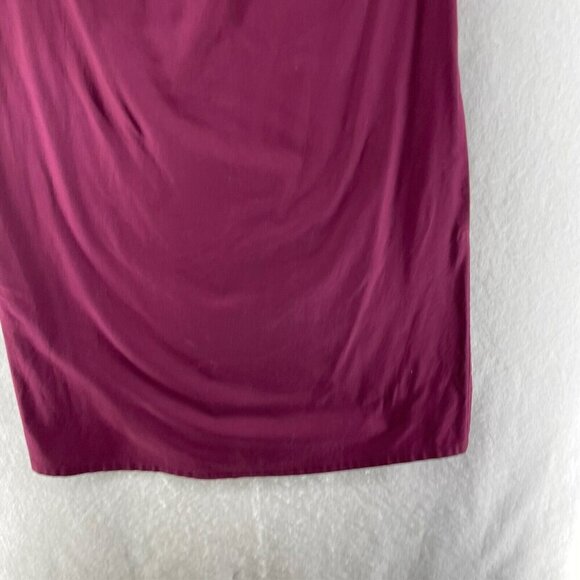 Sunhee Moon Dress Women's Sz 1 Purple Shift Round Neck Pleated Ruffle Sleeveless - Picture 6 of 9